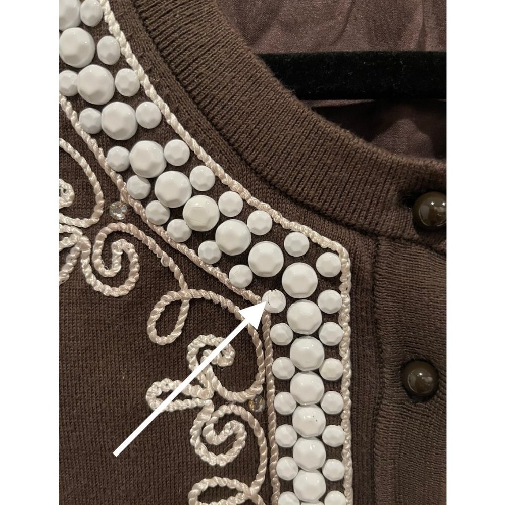 KATE SPADE Beaded Brown Cardigan - Picture 5 of 7